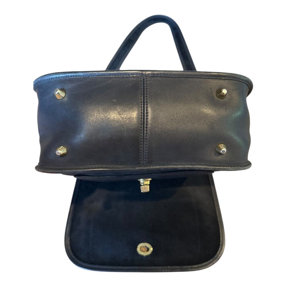 Vintage Y2K Coach Stewardess black leather crossbody bag 9525 adjustable strap - Picture 5 of 16